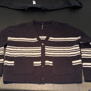 Black and White Striped Sweater by Supplies, size M, oversized